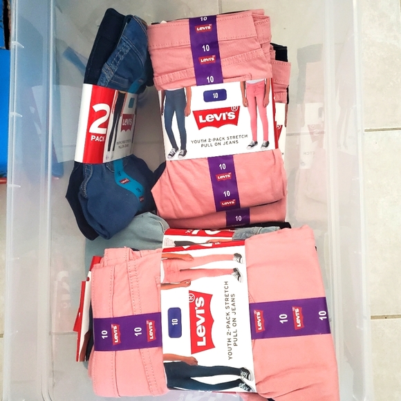 Levi's Girls Stretch Pull On Jeans 2-pack (Pink & Blue) size 10 NWT - Picture 4 of 6